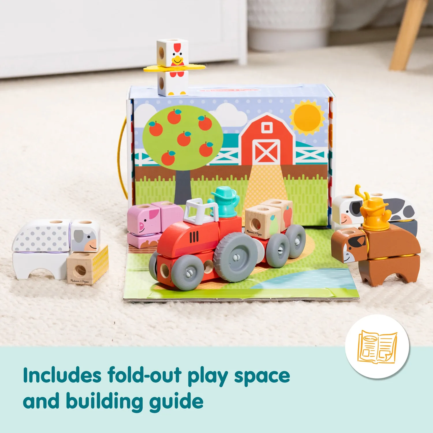 Melissa & Doug Blockables Farm bouwset blokken