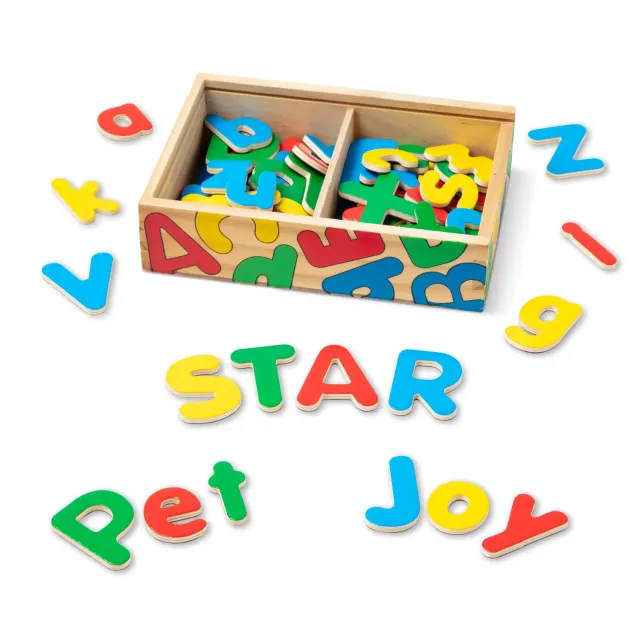 Melissa & Doug Wooden Letter magneetletters 52 stuks hout