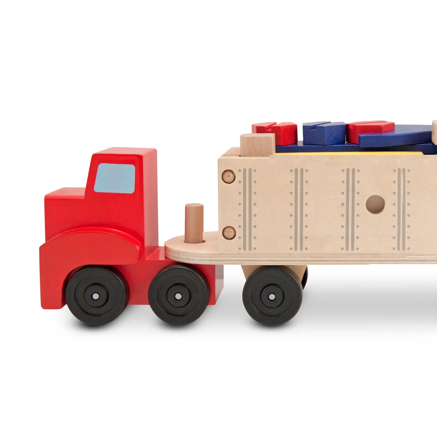 Melissa & Doug Big Rig bouwset vrachtwagen hout 22-delig