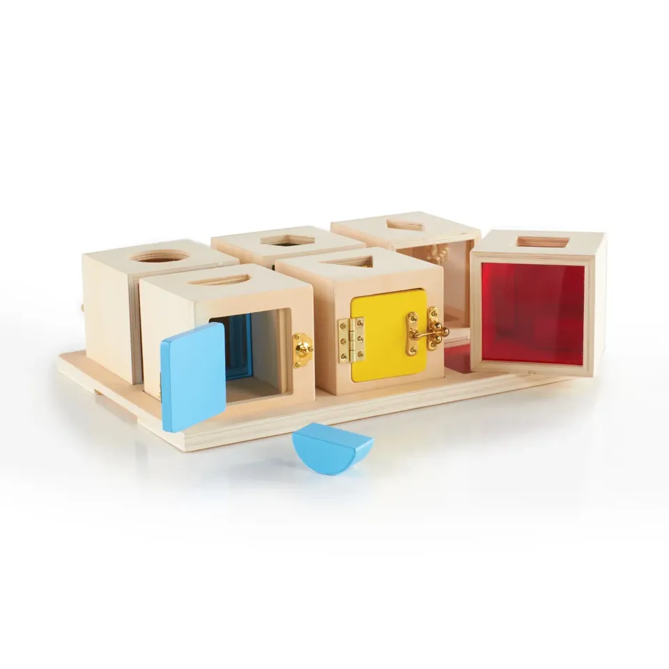 Guidecraft Peekaboo Lock Boxes Set of 6 vormenspeelgoed slotjes