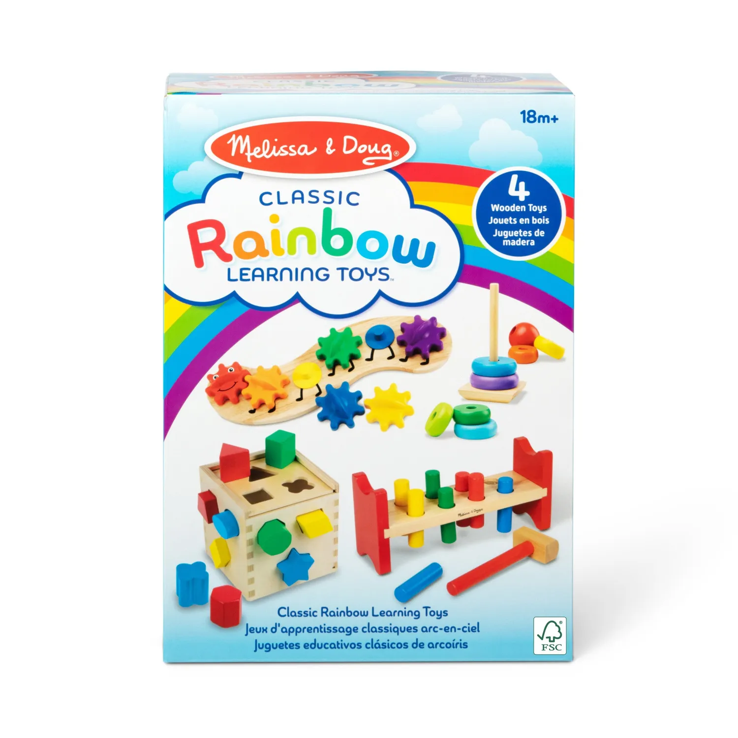 Melissa & Doug Classic Rainbow houten speelgoedset 4-delig