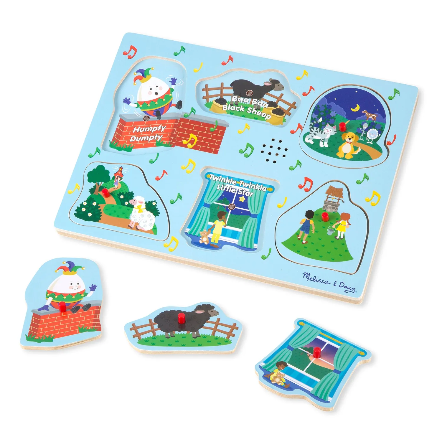 Melissa & Doug Nursery Rhymes 2 geluidspuzzel 6 stukjes houten