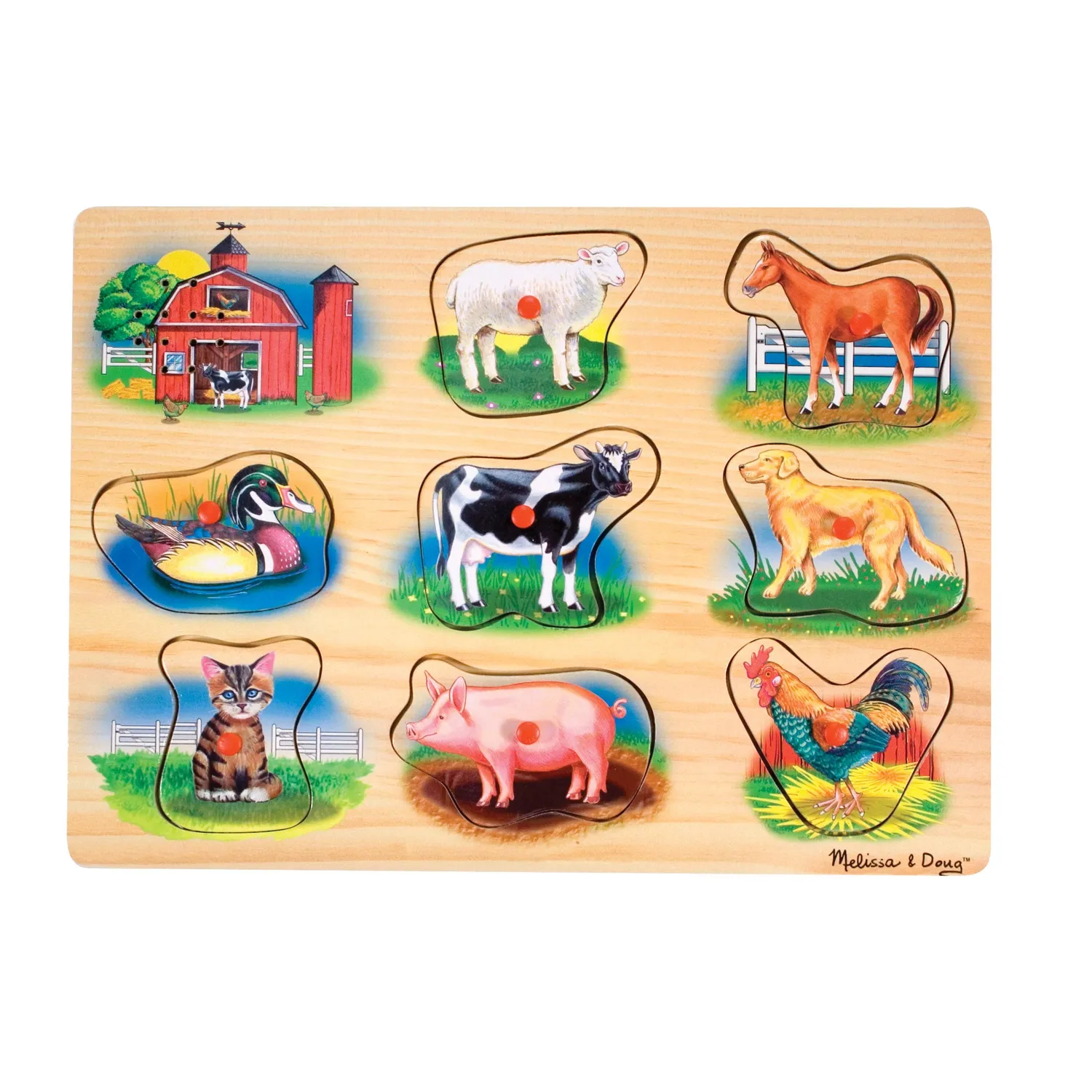 Melissa & Doug Farm houten geluidspuzzel 8 stukjes 2+ jaar