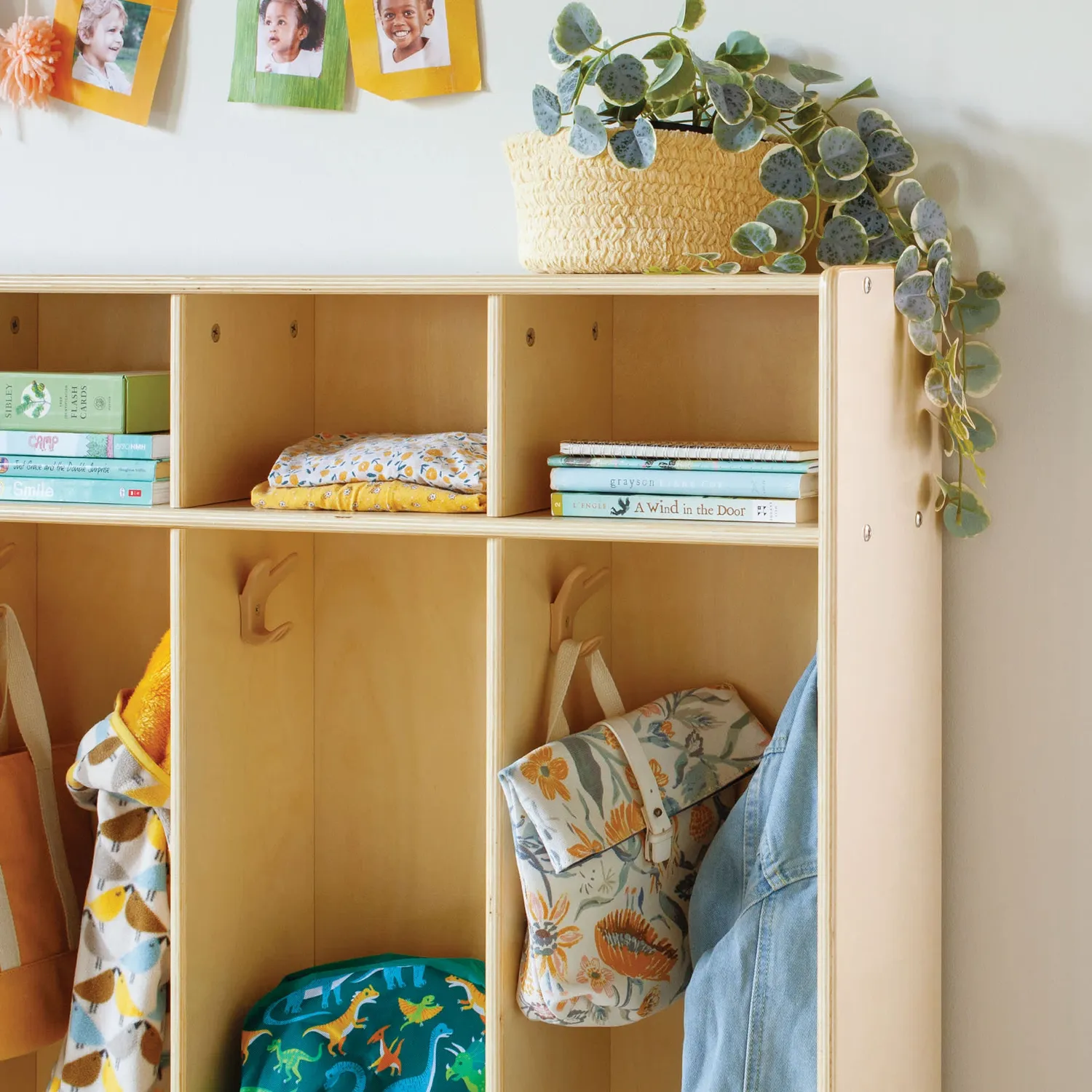 Guidecraft EdQ 5-Section Locker kapstokbank naturel