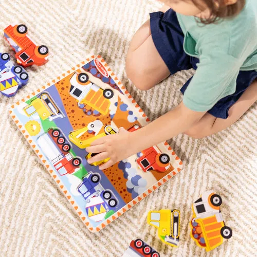 Melissa & Doug Construction houten puzzel 6 voertuigen 2+