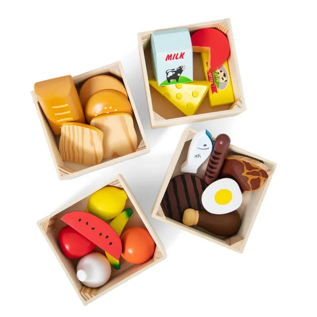 Melissa & Doug Food Groups houten speelvoedsel 5 vakken
