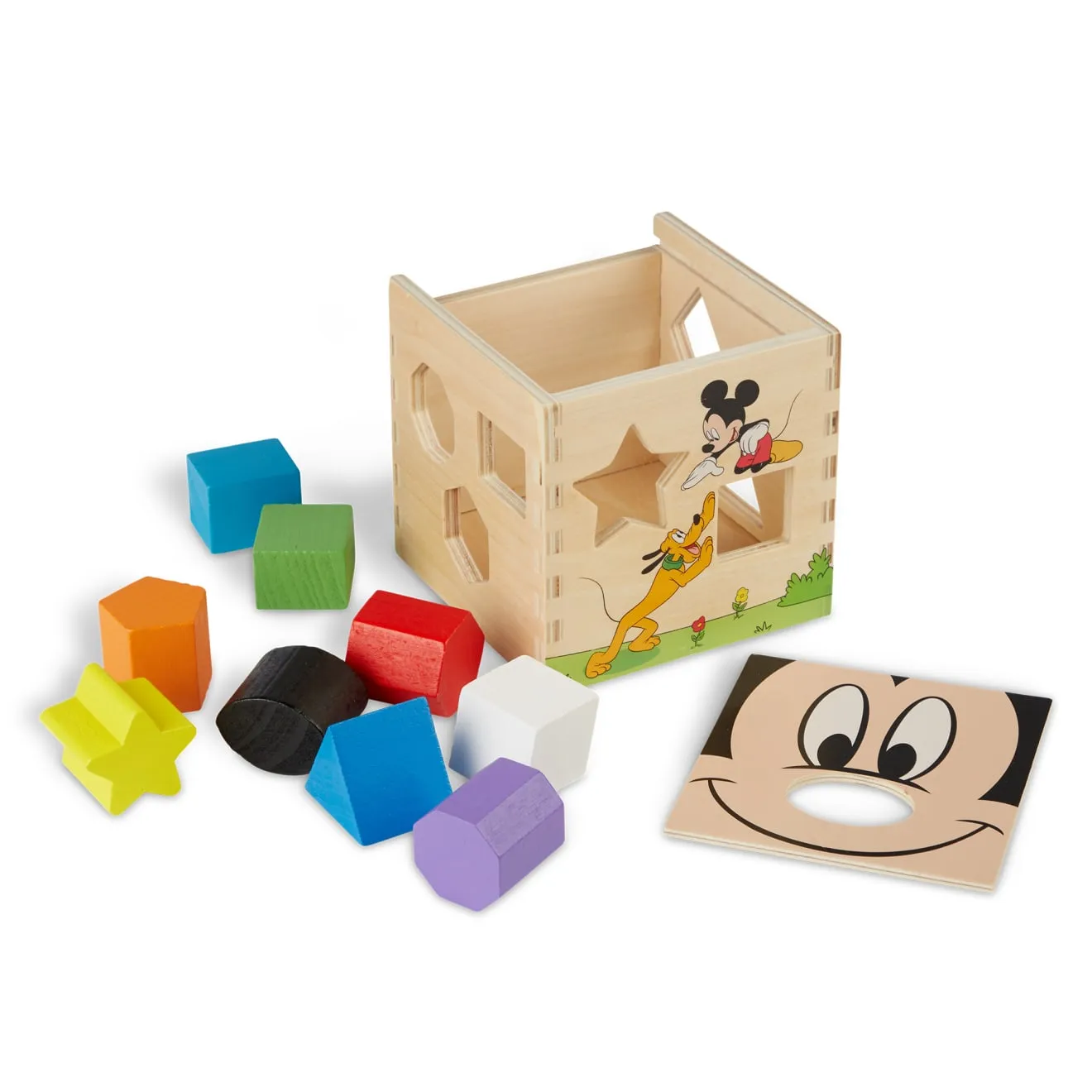 Melissa & Doug Mickey Mouse sorteerkubus hout 9 vormen