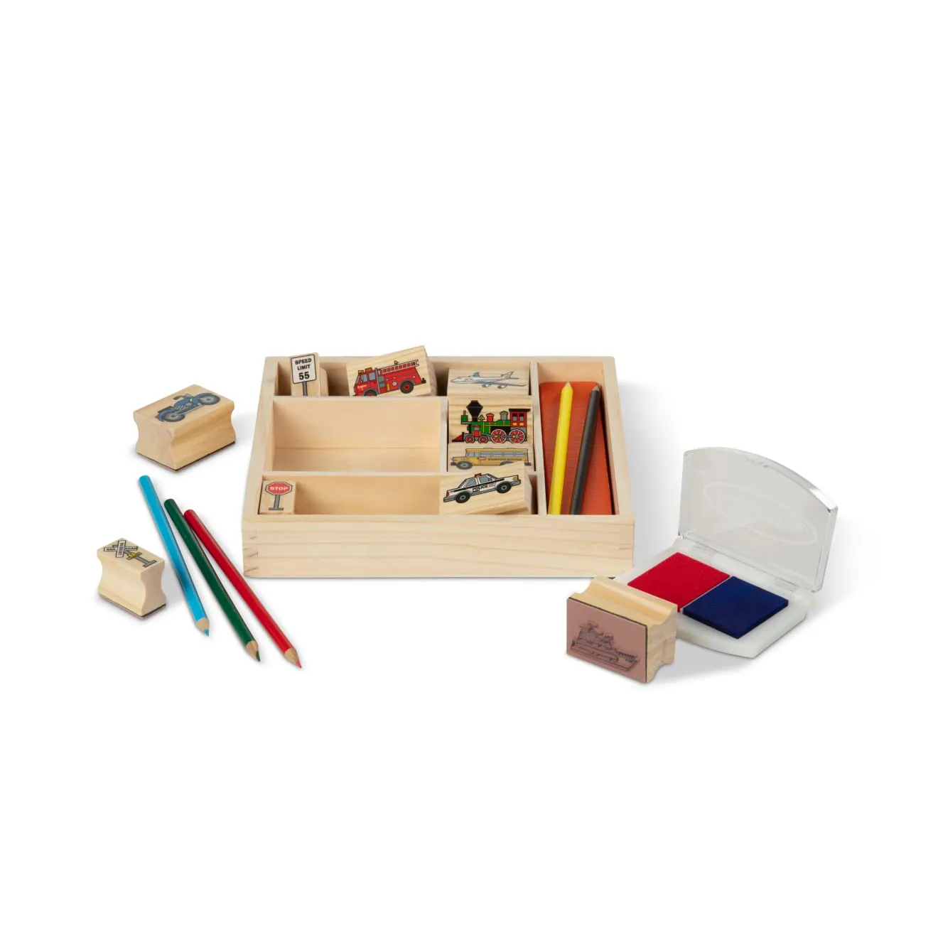 Melissa & Doug Vehicles stempelset voertuigen met inktkussen