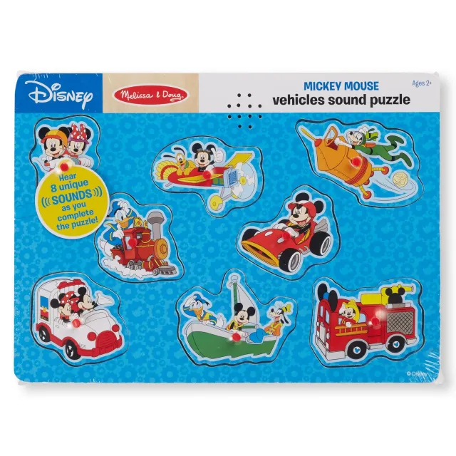 Melissa & Doug Mickey Geluidenpuzzel Voertuigen 8-st