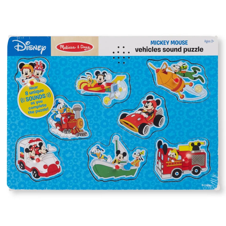 Melissa & Doug Mickey Geluidenpuzzel Voertuigen 8-st