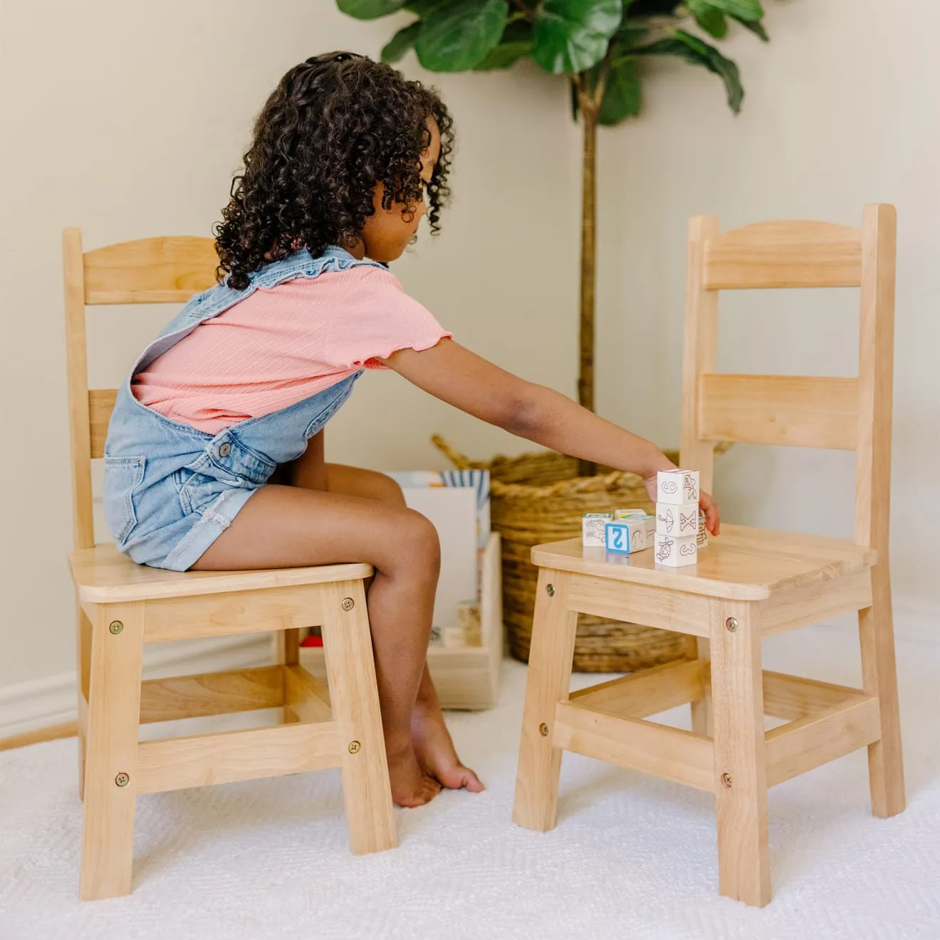 Melissa & Doug Houten kinderstoelen 2 stuks 28 cm zit bio