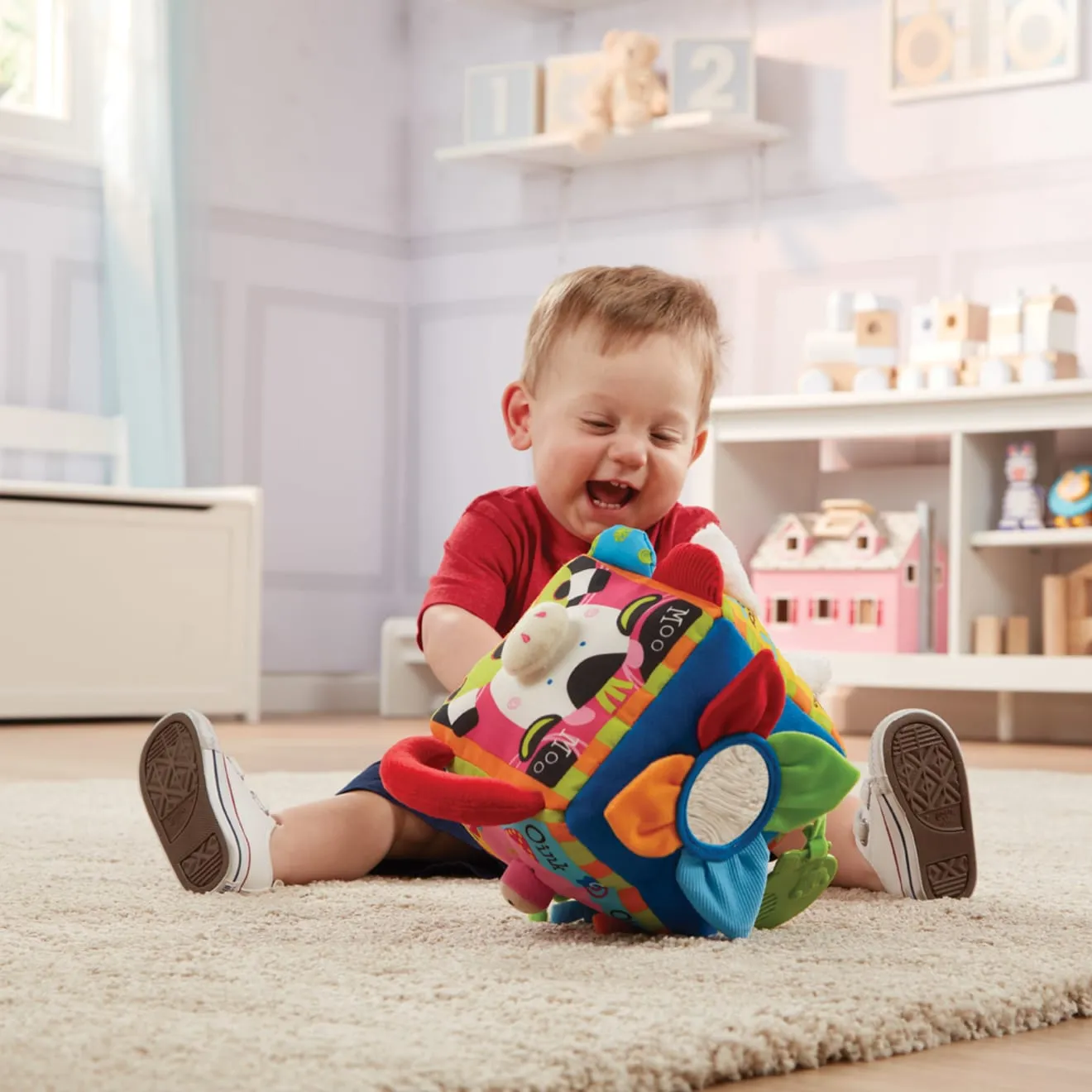 Melissa & Doug K's Kids Musical Farmyard Cube muziekblok baby