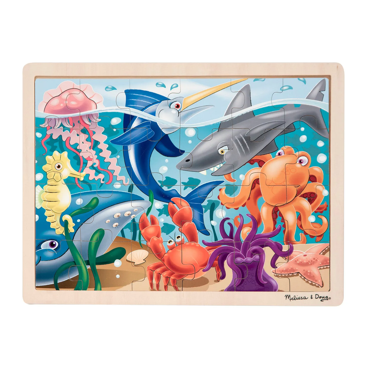 Melissa & Doug Under the Sea houten puzzel 24 stukjes oceaan