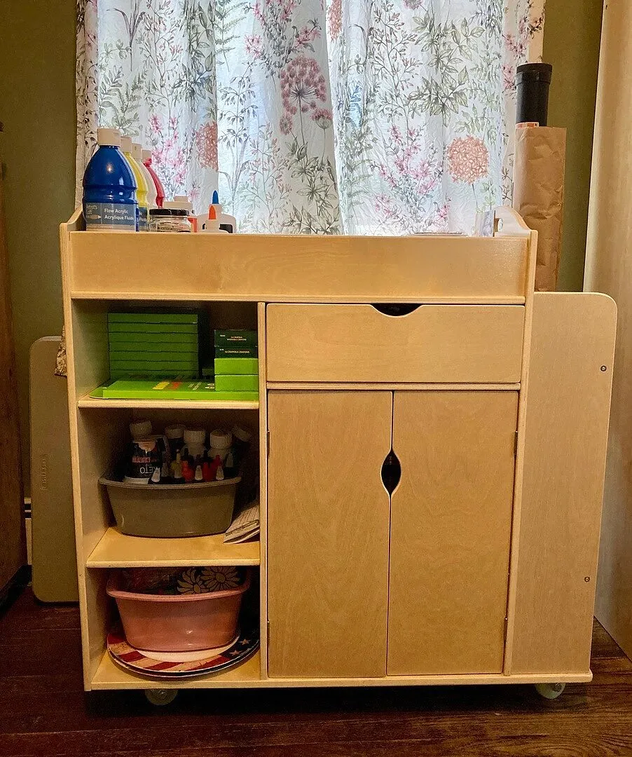 Guidecraft Kids Art Activity knutselkar op wielen opberging