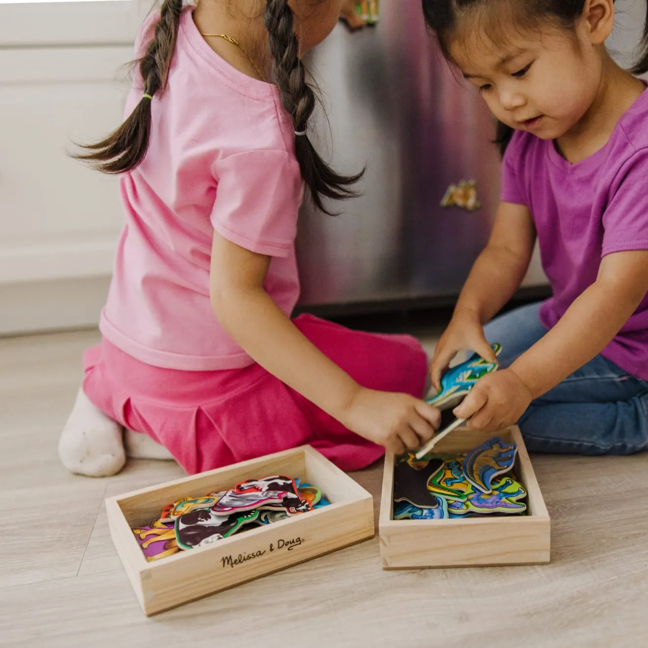 Melissa & Doug dieren en dino's houten magneten 40 stuks