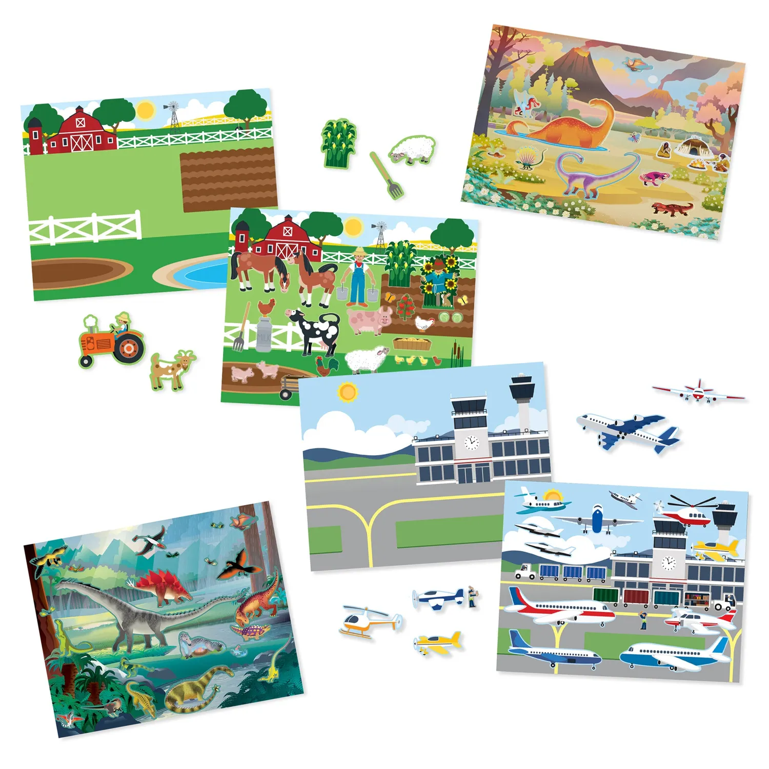 Melissa & Doug Reusable Sticker Pad 3-pack voertuigen dino