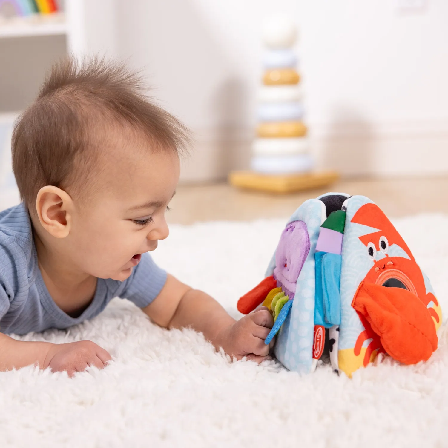 Melissa & Doug Ocean Tummy Time Triangle babyspeelgoed dubbelzijdig