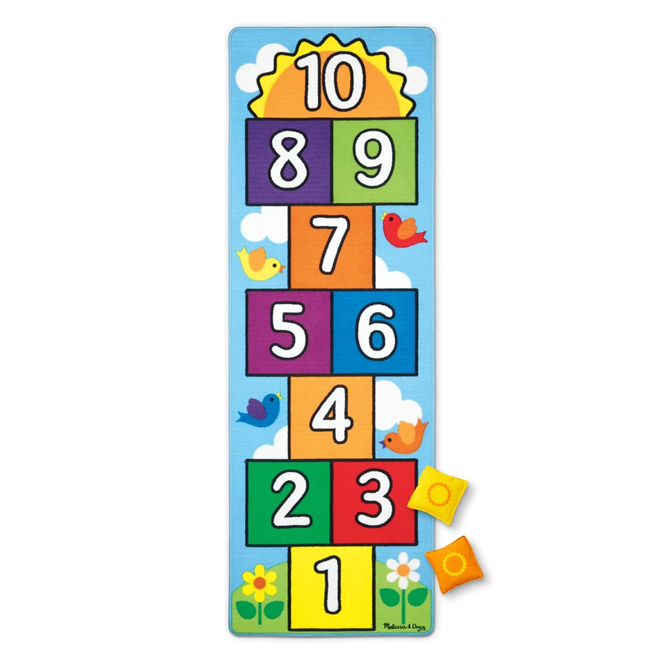Melissa & Doug Hop & Count hinkelmat met pittenzakjes antislip