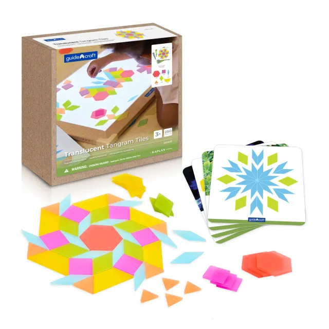 Guidecraft Translucent Tangram Tiles 250 stuks