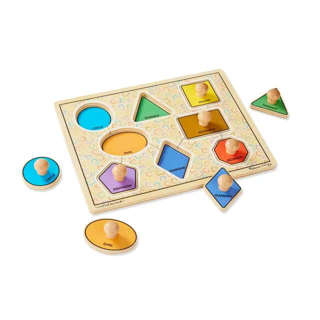Melissa & Doug Geometric Shapes Deluxe Jumbo Peg puzzel 8 stuks