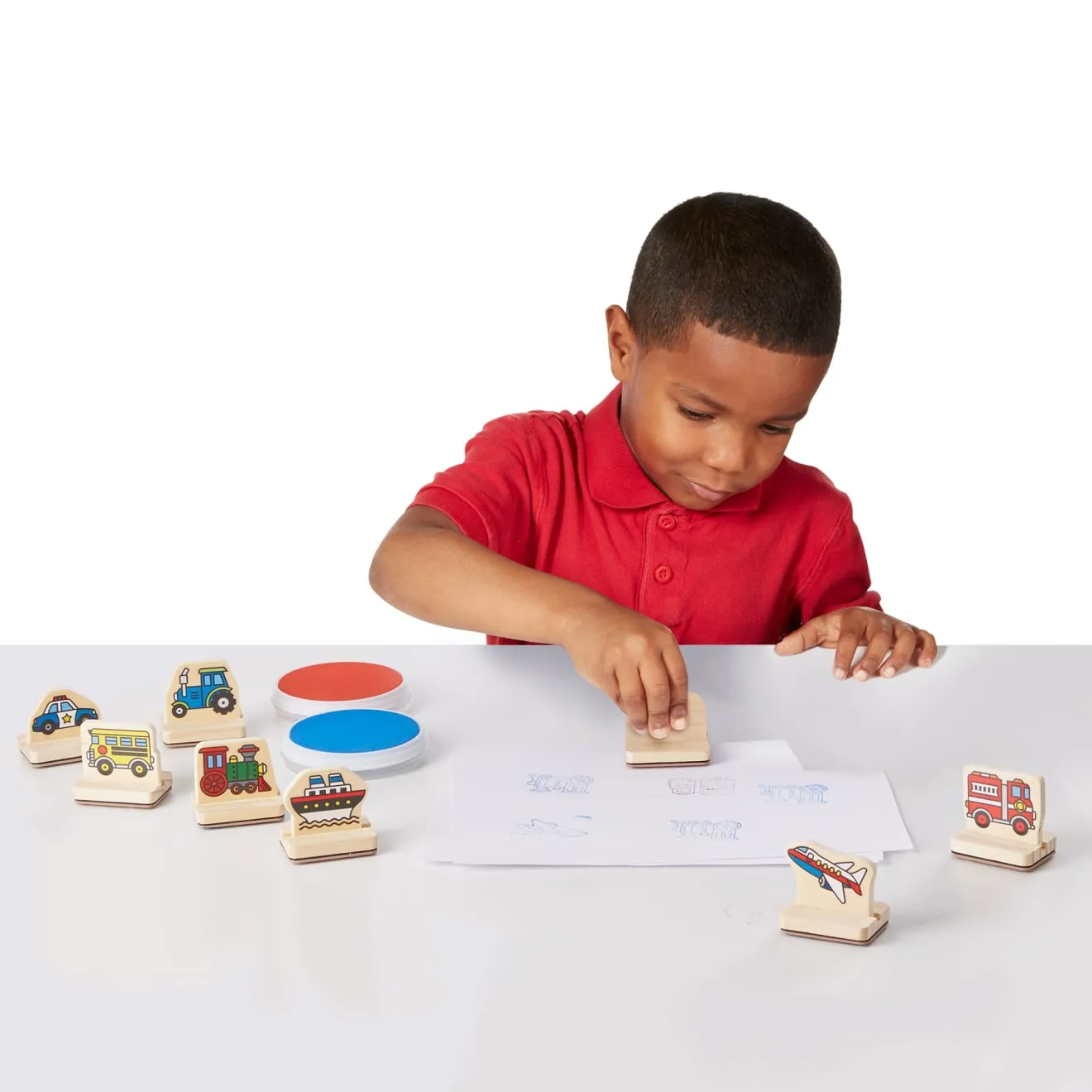 Melissa & Doug My First voertuigen stempelset 8 stuks
