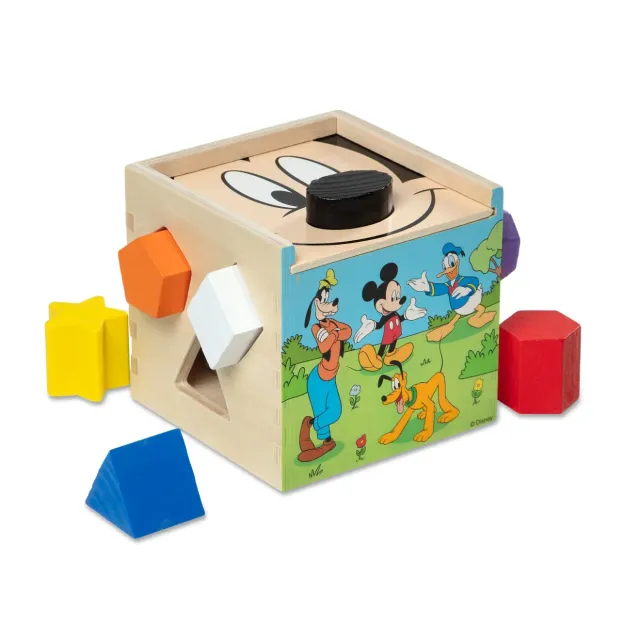 Melissa & Doug Mickey Mouse sorteerkubus hout 9 vormen