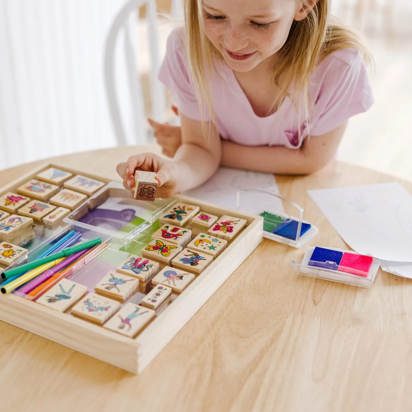 Melissa & Doug Deluxe Fairy Tale stempelset 38-delig sprookjes
