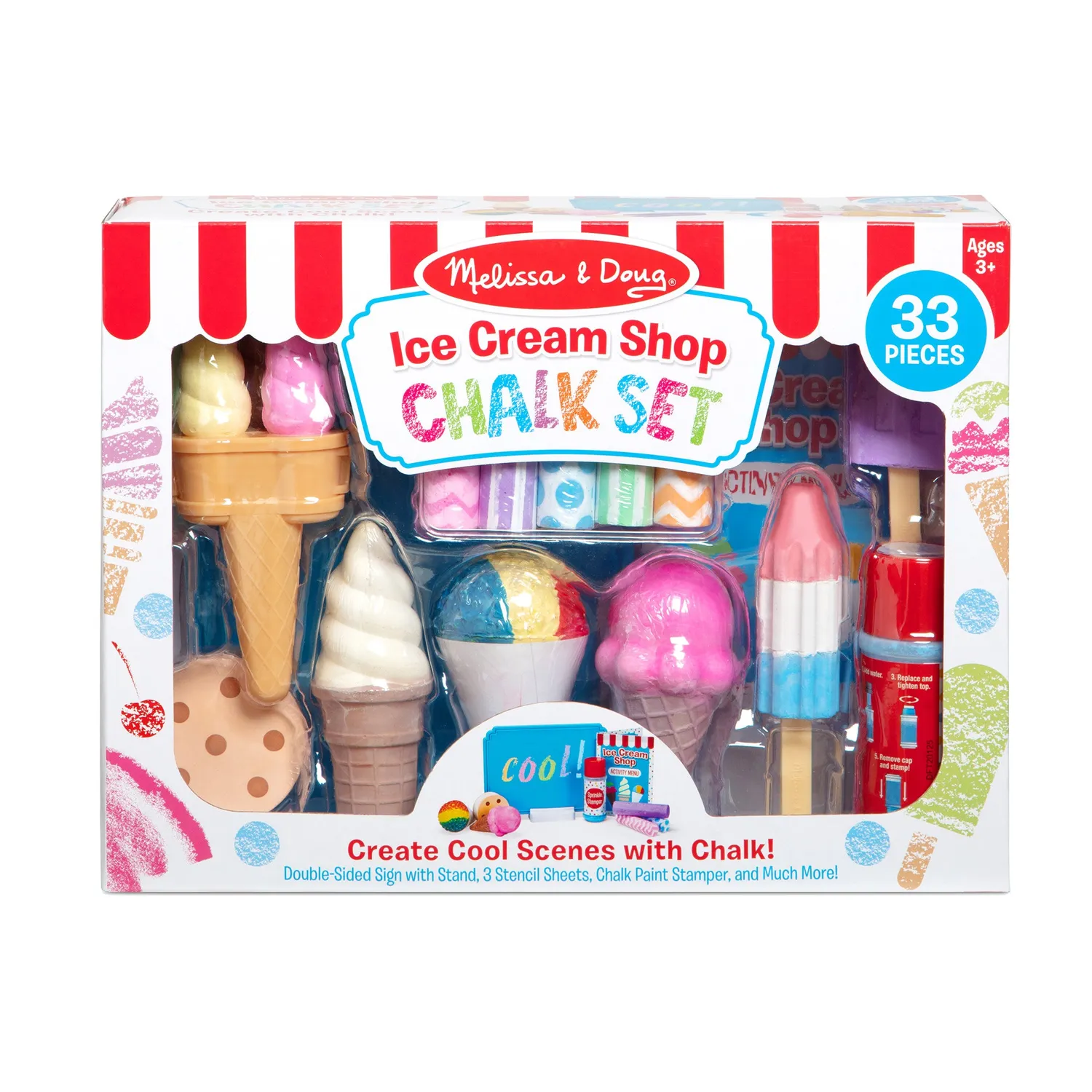 Melissa & Doug IJssalon Stoepkrijt Set 33-delig Krijt