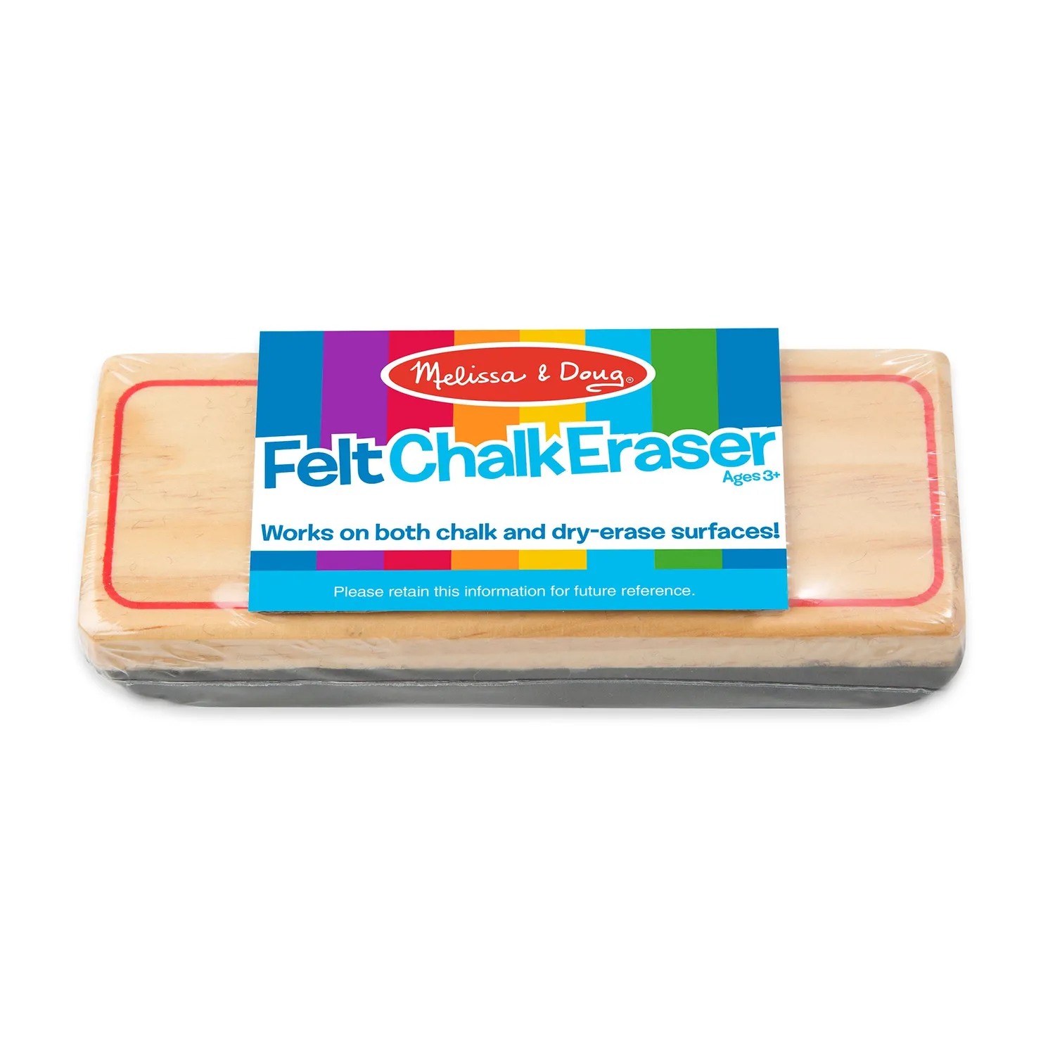 Melissa & Doug Felt krijtbordwisser vilt met houten greep