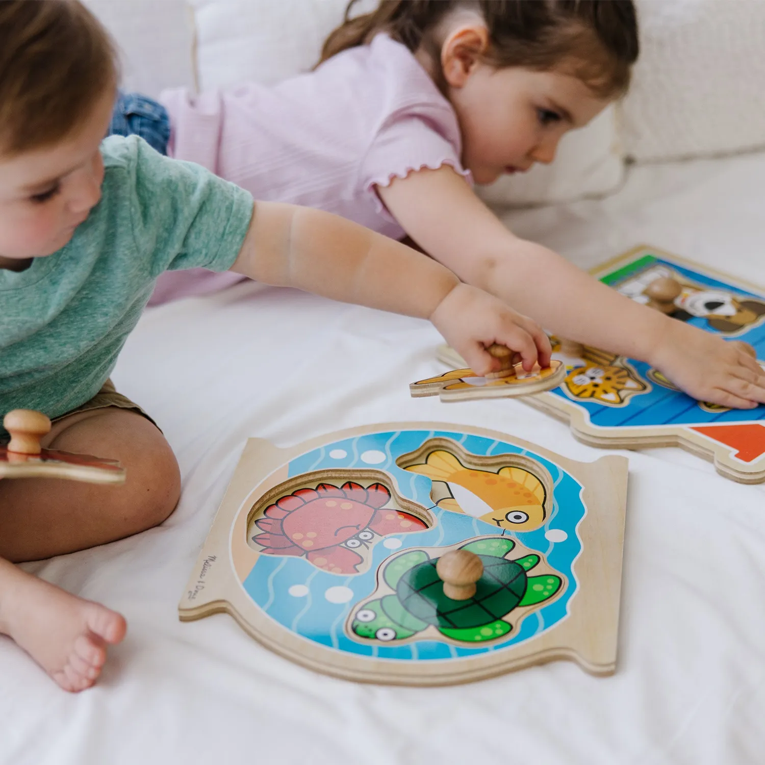 Melissa & Doug Jumbo Knoppuzzel Hout 2-pack dieren