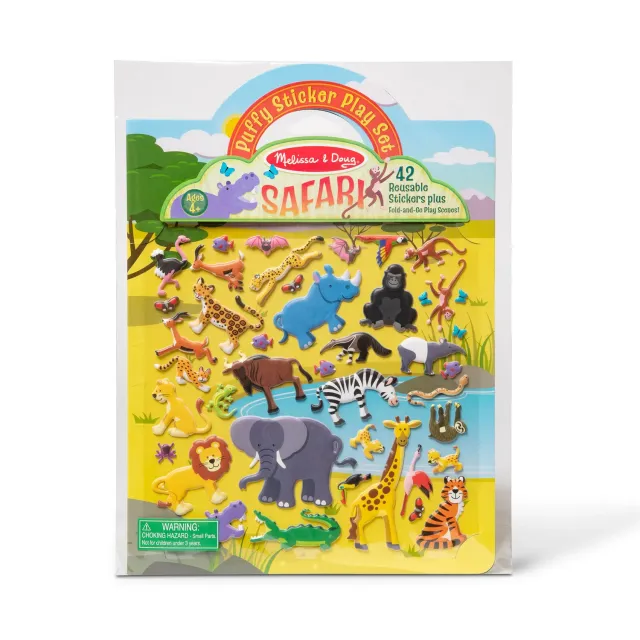 Melissa & Doug Puffy Sticker Safari stickerset 42 stuks