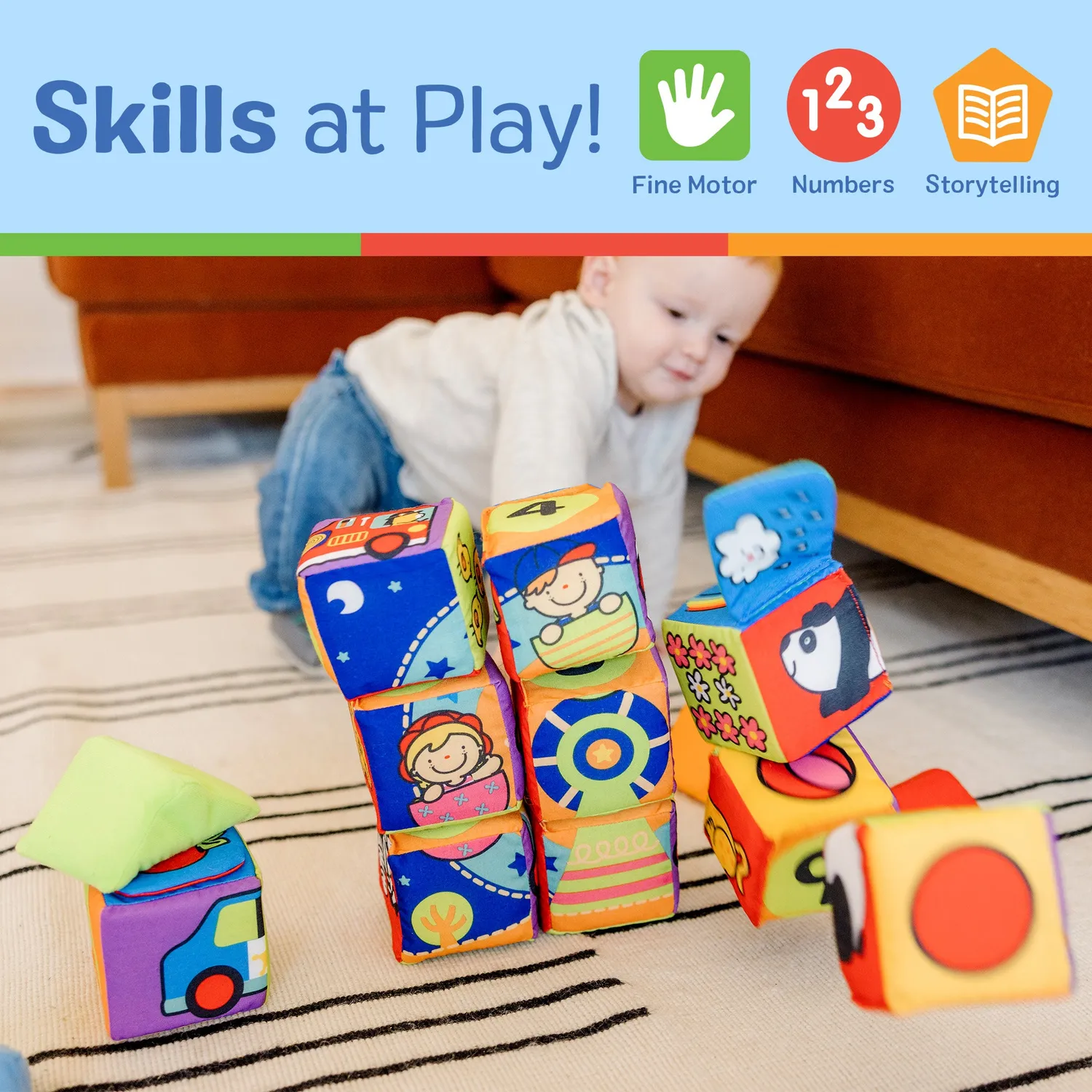 Melissa & Doug K's Kids Match and Build zachte blokken 14 stuks
