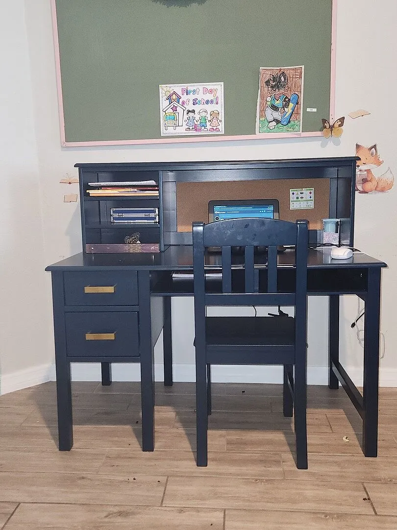 Guidecraft Taiga bureau stoel set navy hutch