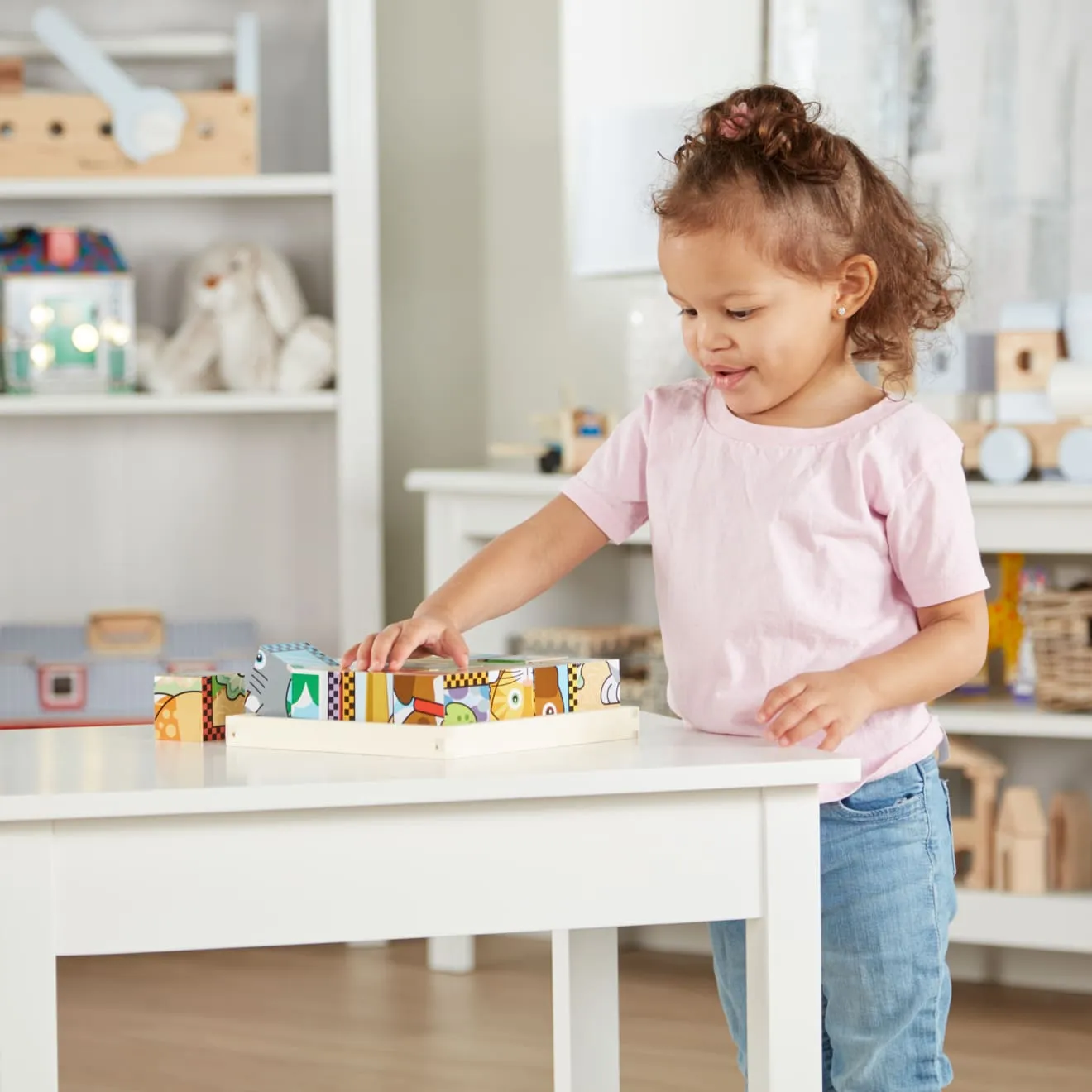 Melissa & Doug Pets Cube houten puzzel 16 blokken 6-in-1