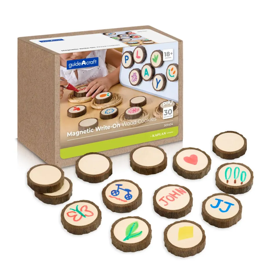 Guidecraft Magnetic Write-On Wood Cookies magneetschijfjes 30 stuks