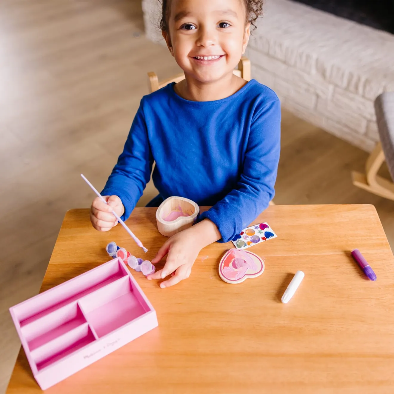 Melissa & Doug Decorate-Your-Own Wooden Heart Box knutselset