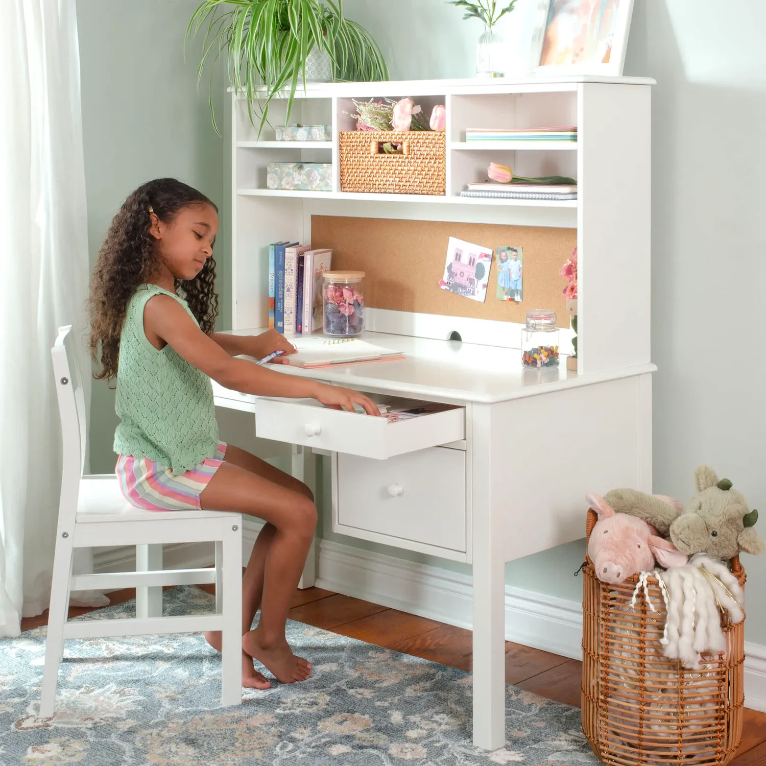 Guidecraft Madison bureau hutch stoel kinderset hout