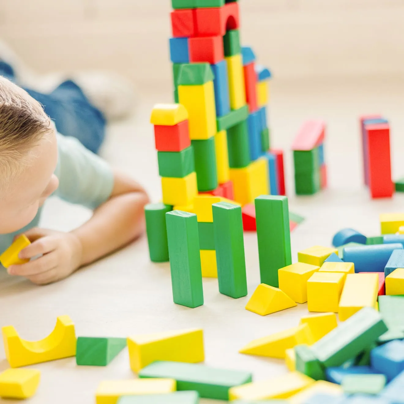 Melissa & Doug houten bouwblokken 200 stuks 4 kleuren