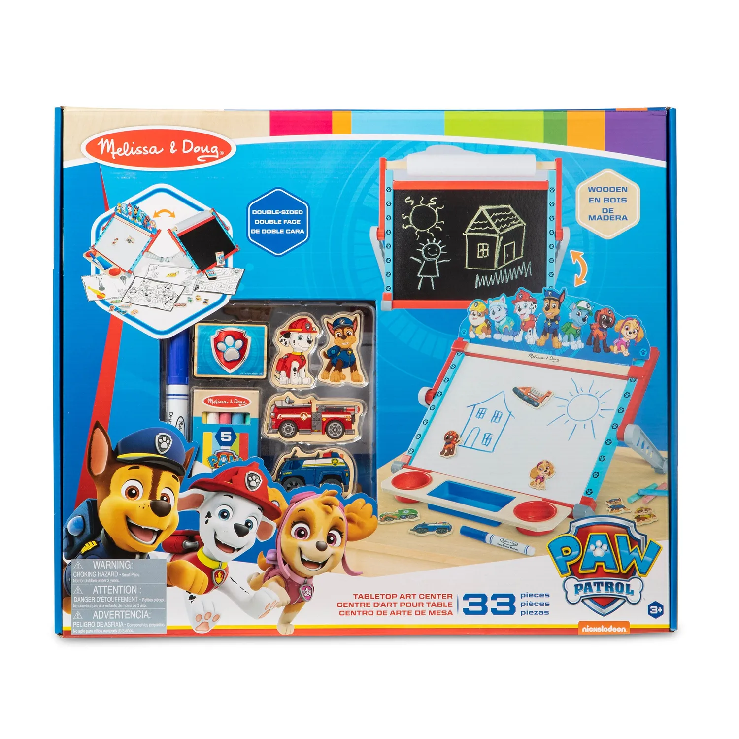 Melissa & Doug PAW Patrol Wooden Tabletop Art Center tekenbord