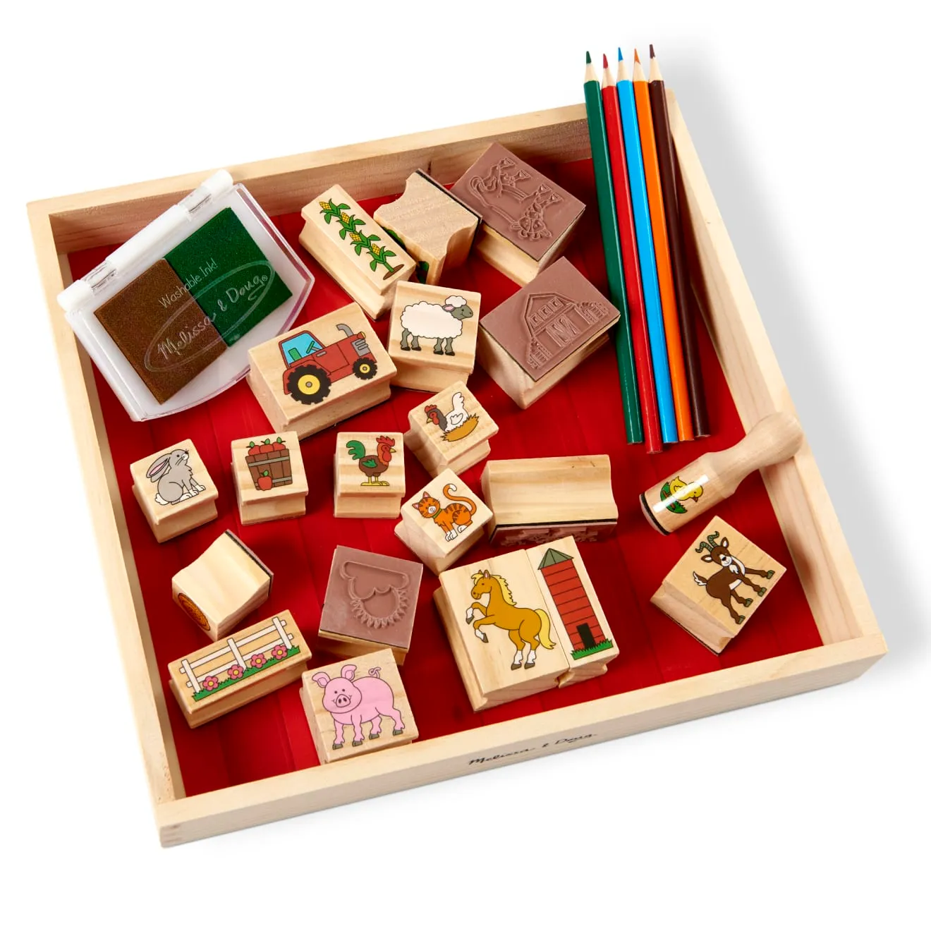 Melissa & Doug Stamp-a-Scene Farm stempelset 20 stuks boerderij