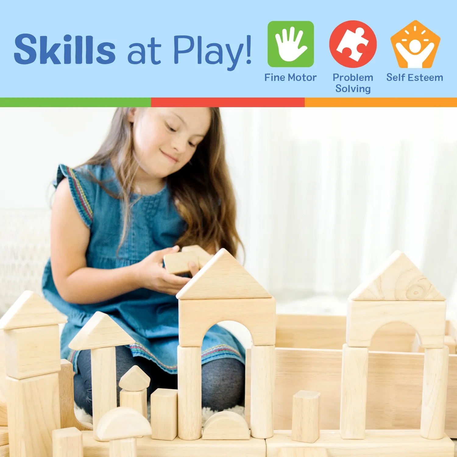 Melissa & Doug Standard Unit Blocks blokken 60 houten kist