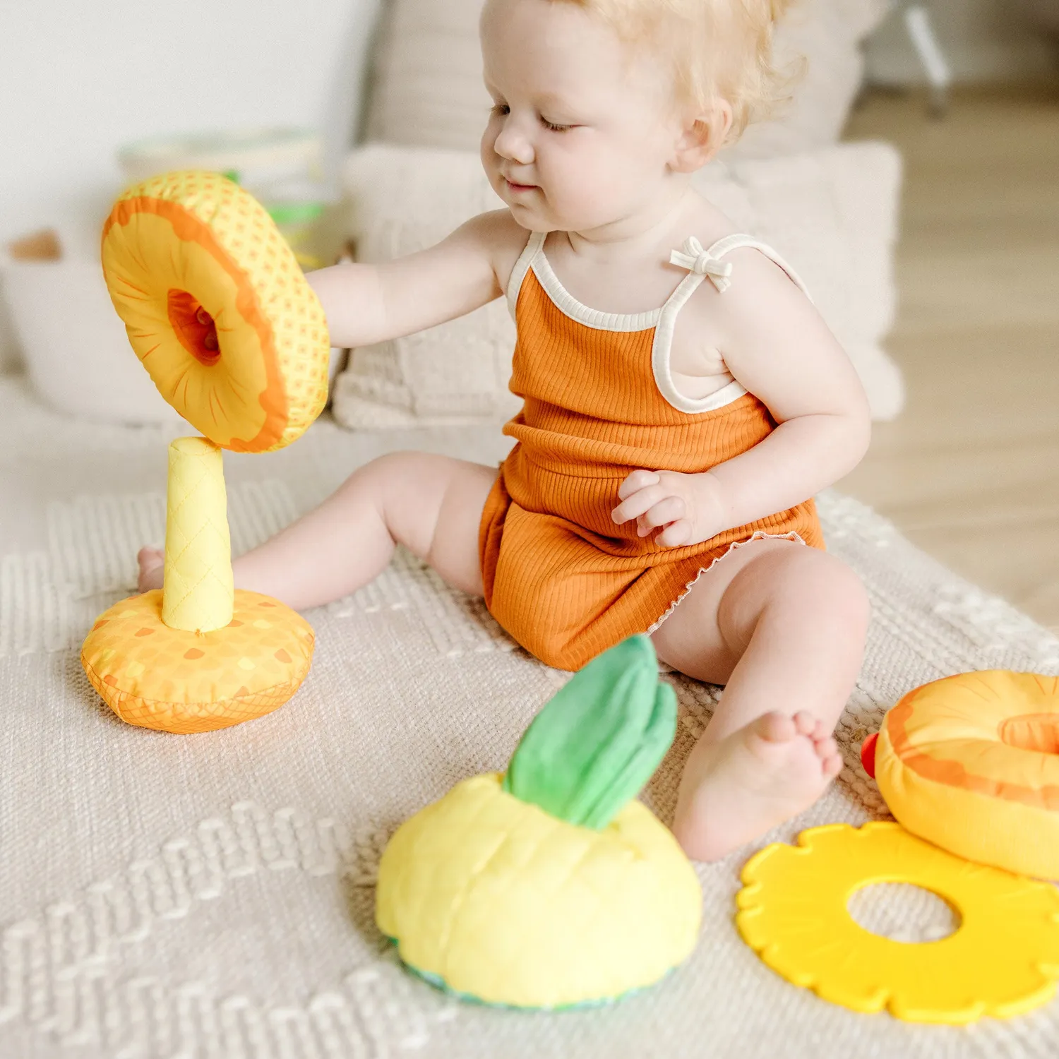 Melissa & Doug Pineapple Soft Stacker stapeltoren baby zacht