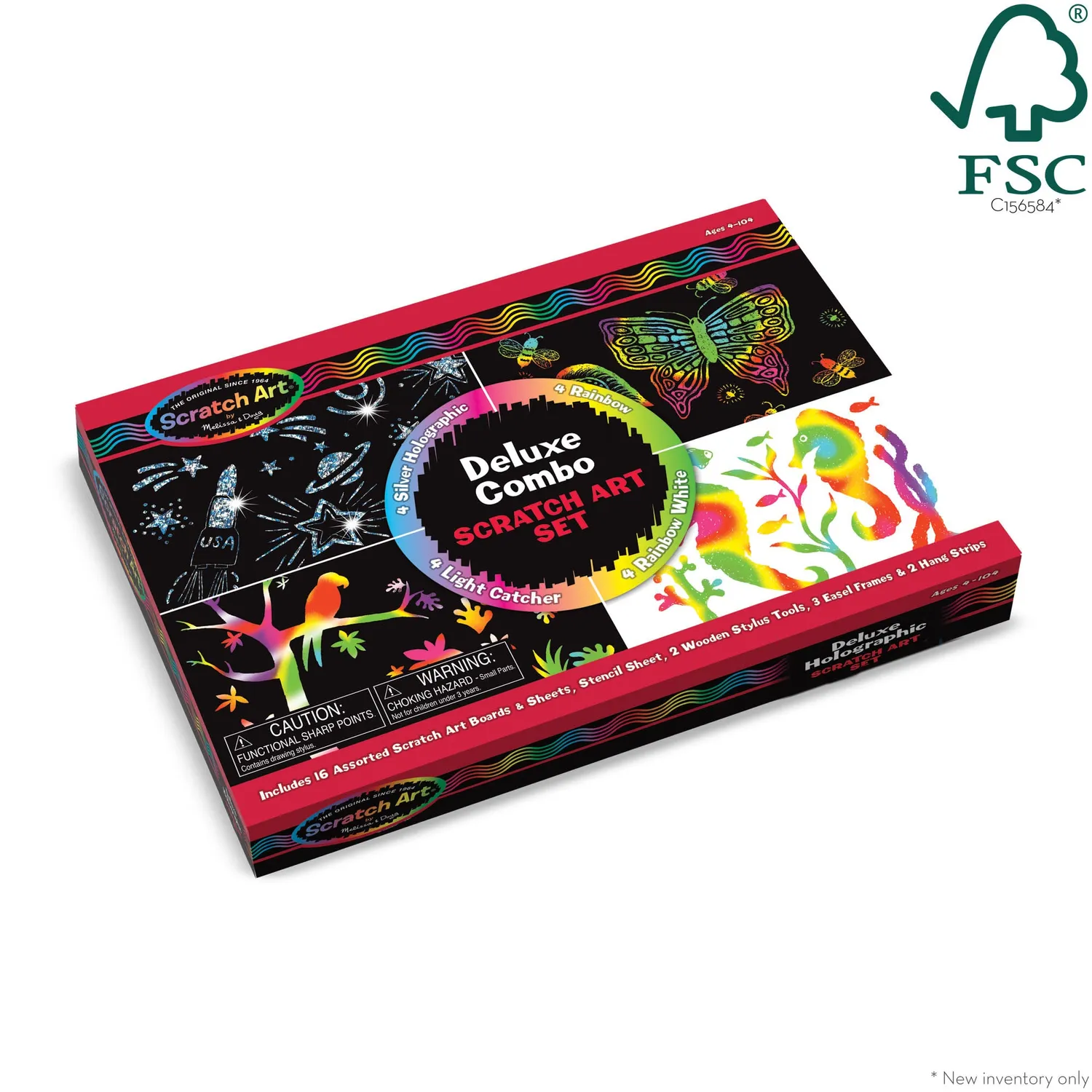 Melissa & Doug Deluxe Combo Scratch Art krasset 16-delig