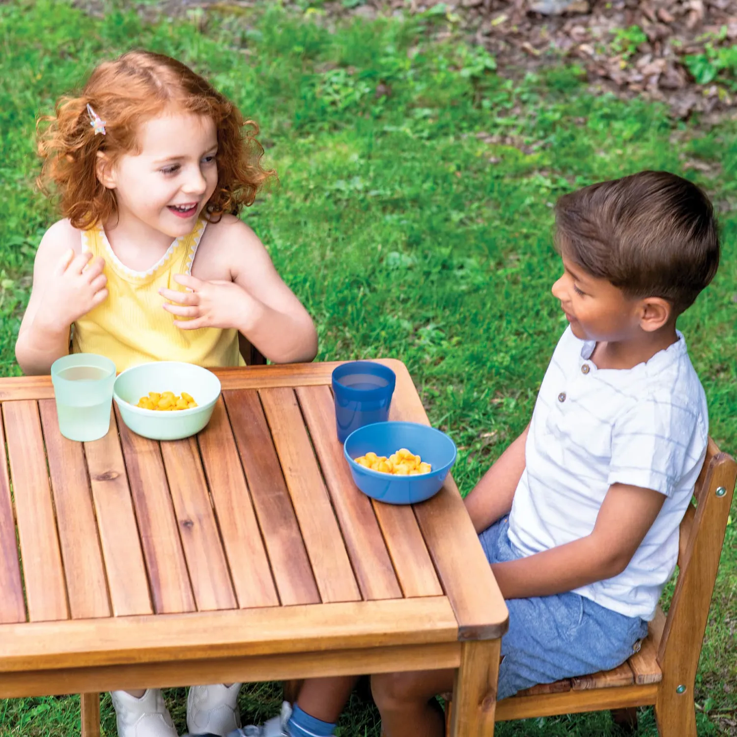 Guidecraft Acadia Outdoor tafel met stoelen 3-delig acacia