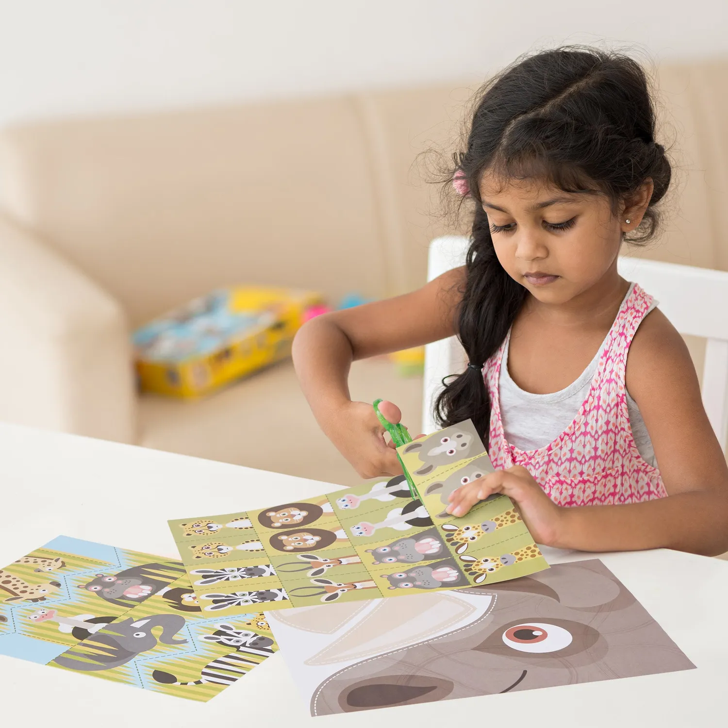 Melissa & Doug Safari Scissor Skills knipblok met schaar