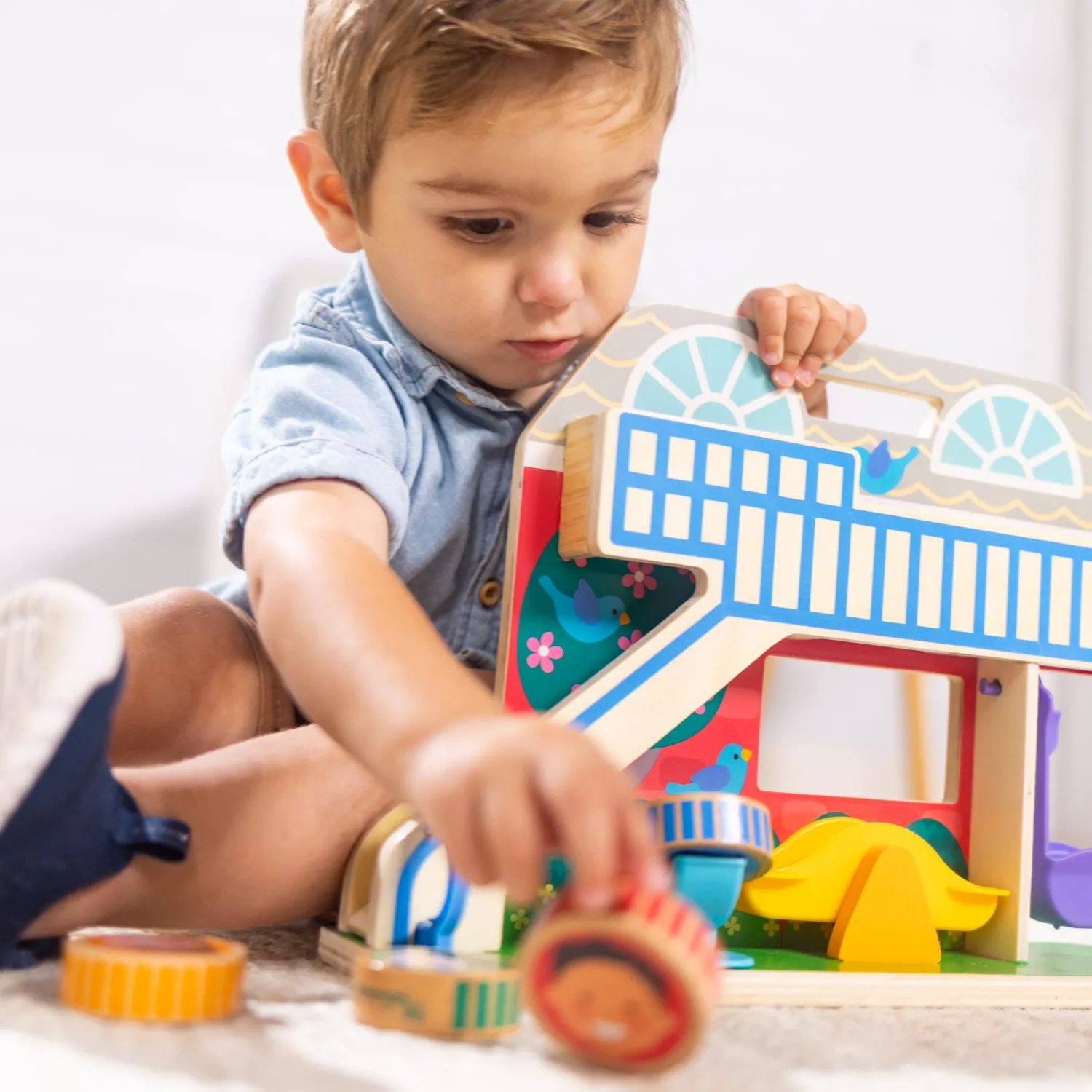 Melissa & Doug GO Tots Schoolyard Tumble houten speelset 4 figuren