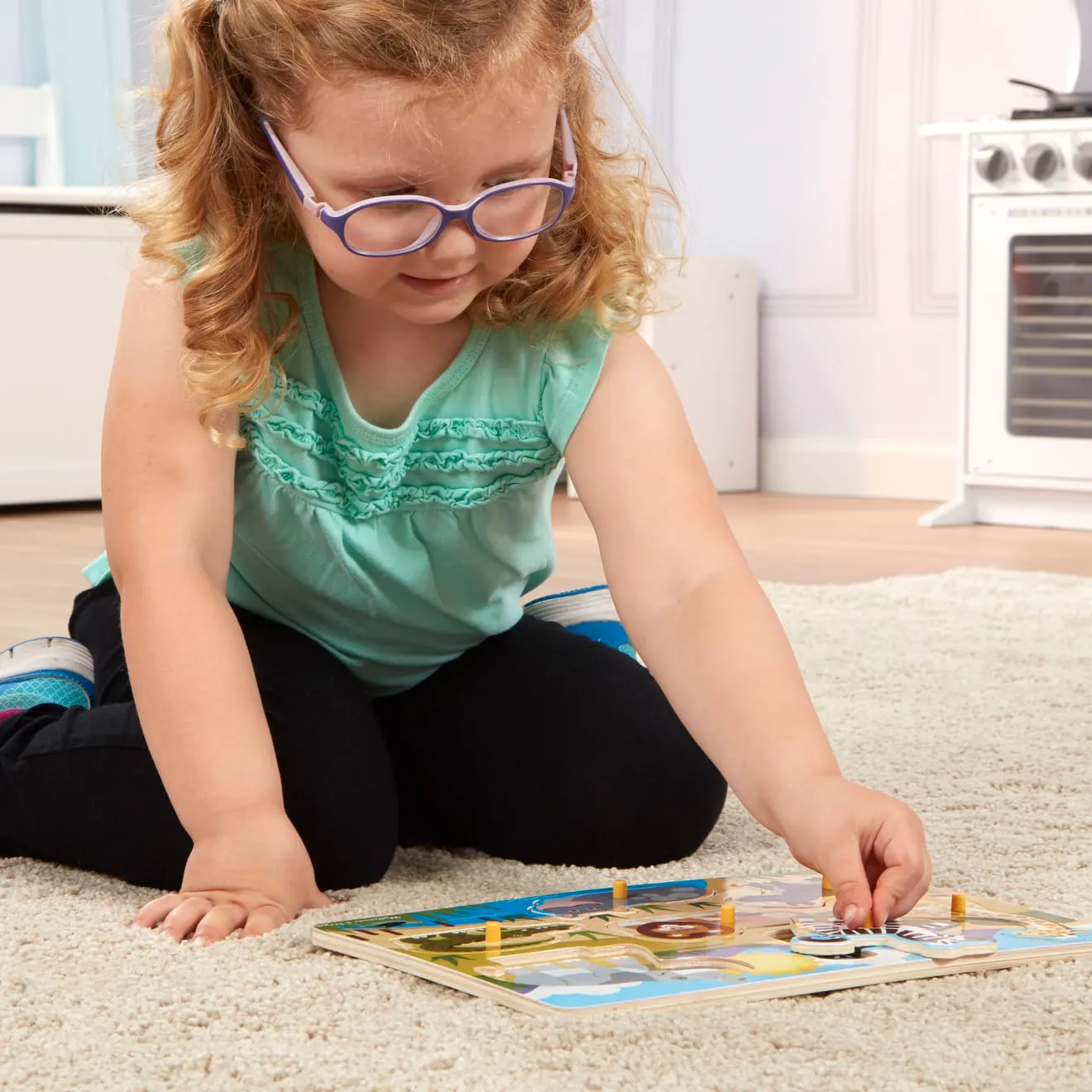 Melissa & Doug Safari noppenpuzzel hout 7 stukjes