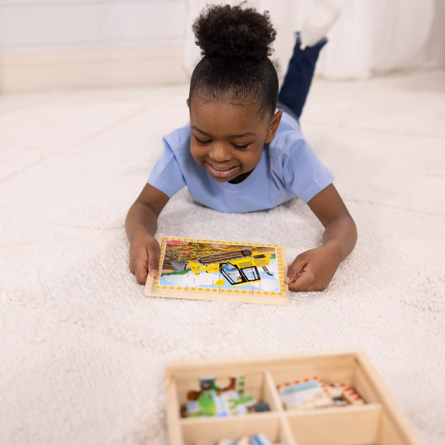 Melissa & Doug Construction houten puzzel 4x12 stukjes voertuigen