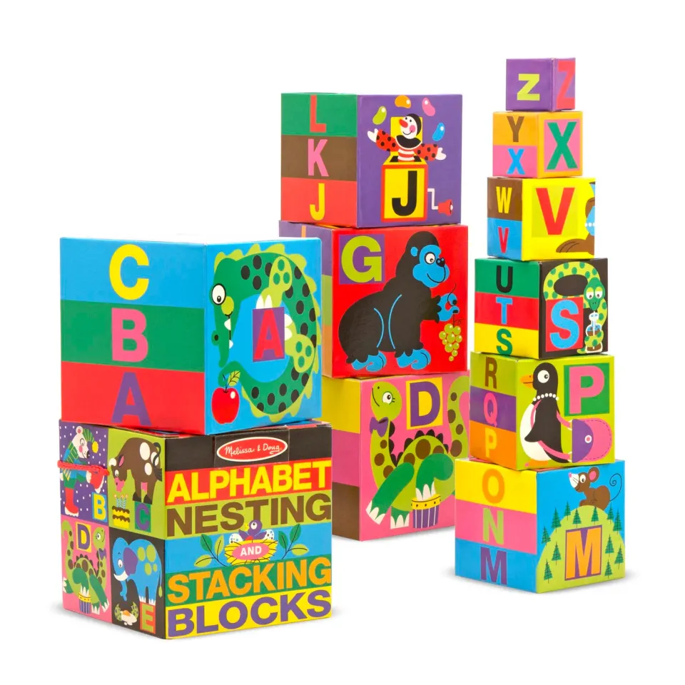 Melissa & Doug Alphabet stapelblokken karton 10 stuks