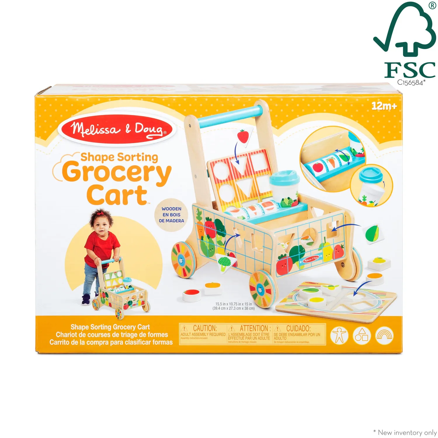 Melissa & Doug Shape Sorting Boodschappenkar houten 12 mnd+